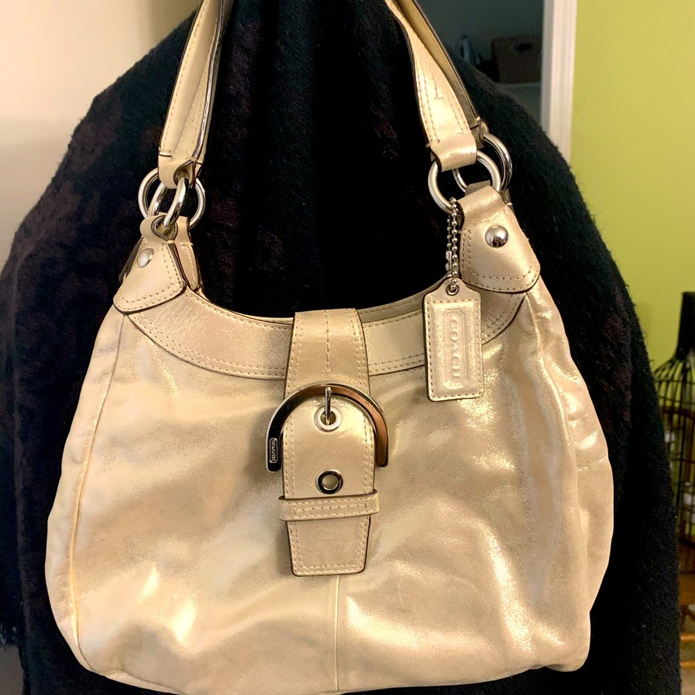 Coach small gold purse